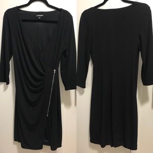 Black Dress size M zip up with front split